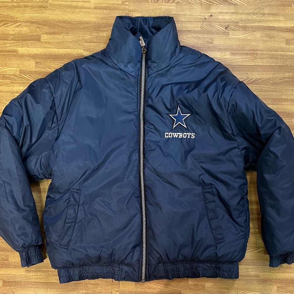 Vintage 90s Dallas Cowboys Mesh Reversible Jacket L Pro Playey NFL Experience - Picture 9 of 16